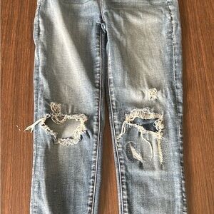 American Eagle Outfitters Light Blue Distressed Skinny Jeans